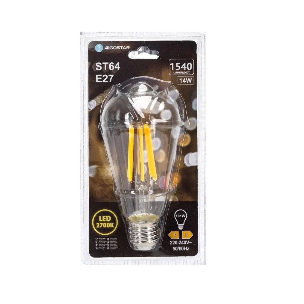 Λάμπα Νήματος LED ST64 E27 14W 2700K Aigostar