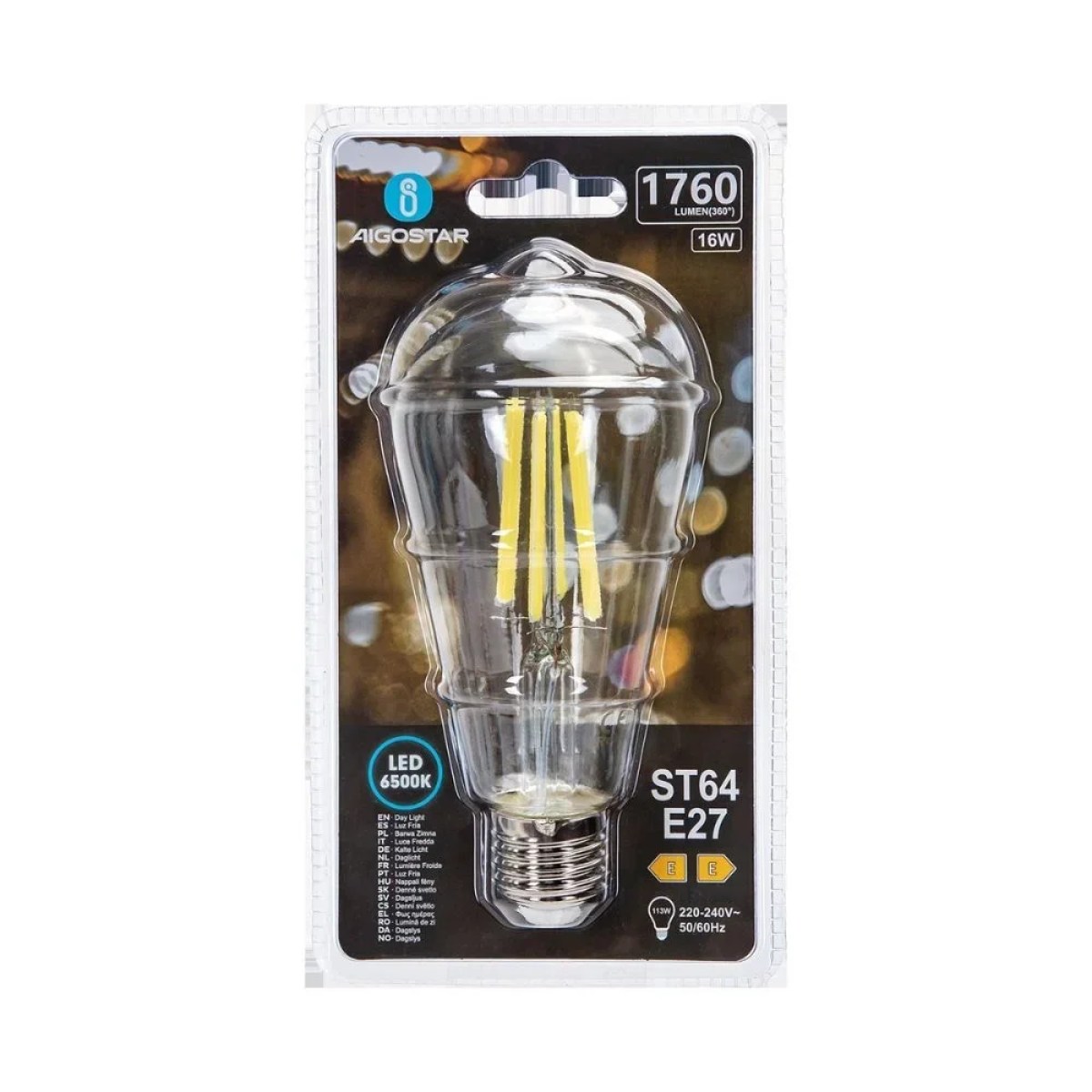 Λάμπα Νήματος LED ST64 E27 16W 6500K Aigostar