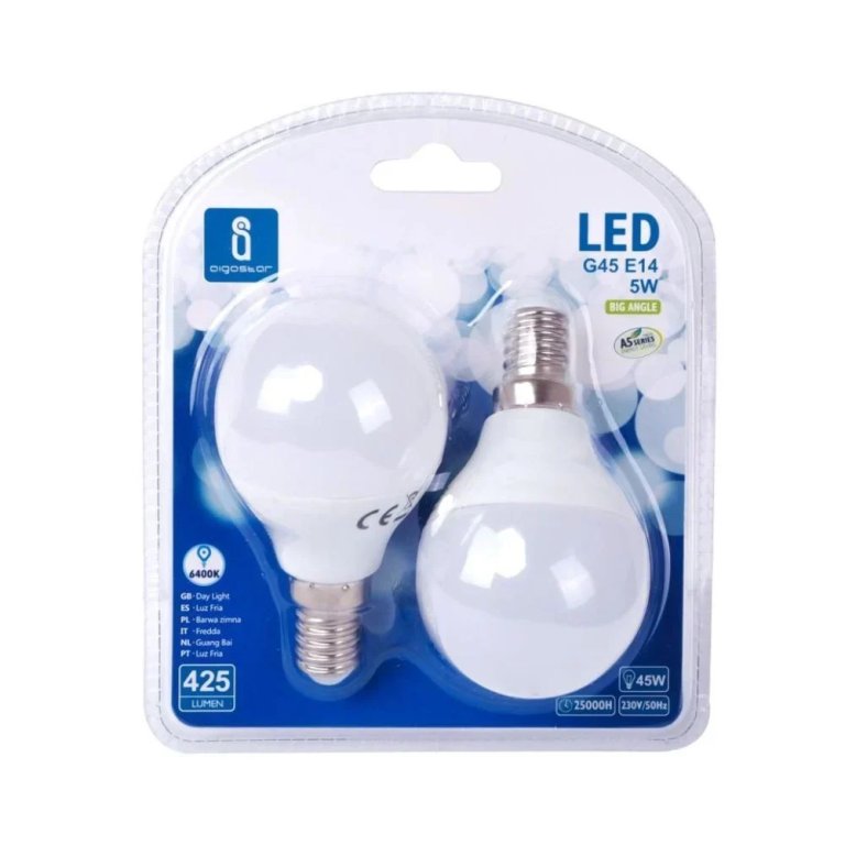 Λάμπες LED Σετ 2 τμχ G45 E14 4.9W 6500K Aigostar
