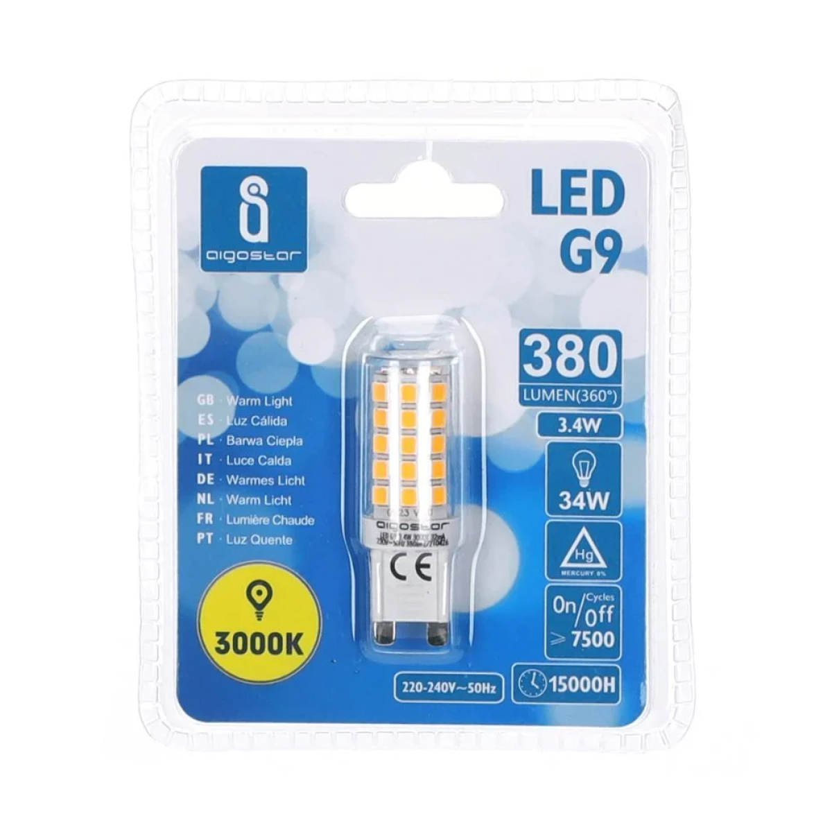 Λαμπτήρας LED G9 3.4W 3000K Aigostar