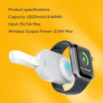 LDNIO AW005 Ασύρματος Φορτιστής Powerbank για Smartwatch - Λευκό