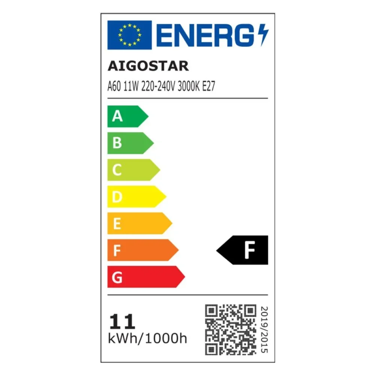 LED Λάμπα A60 E27 11W 3000K Aigostar 2τμχ