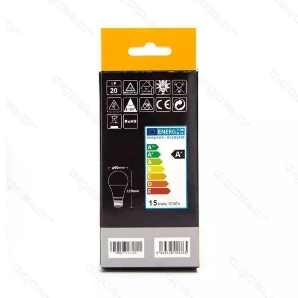 LED Λάμπα A60 E27 15W 3000K Aigostar