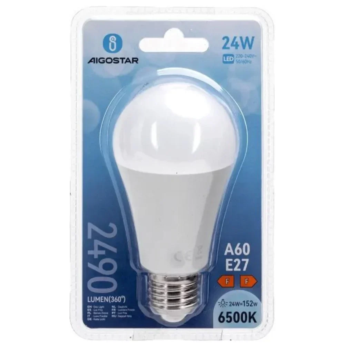 LED Λάμπα A60 E27 24W 6500K Aigostar