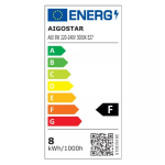 LED Λάμπα A60 E27 8W 3000K Aigostar 2τμχ
