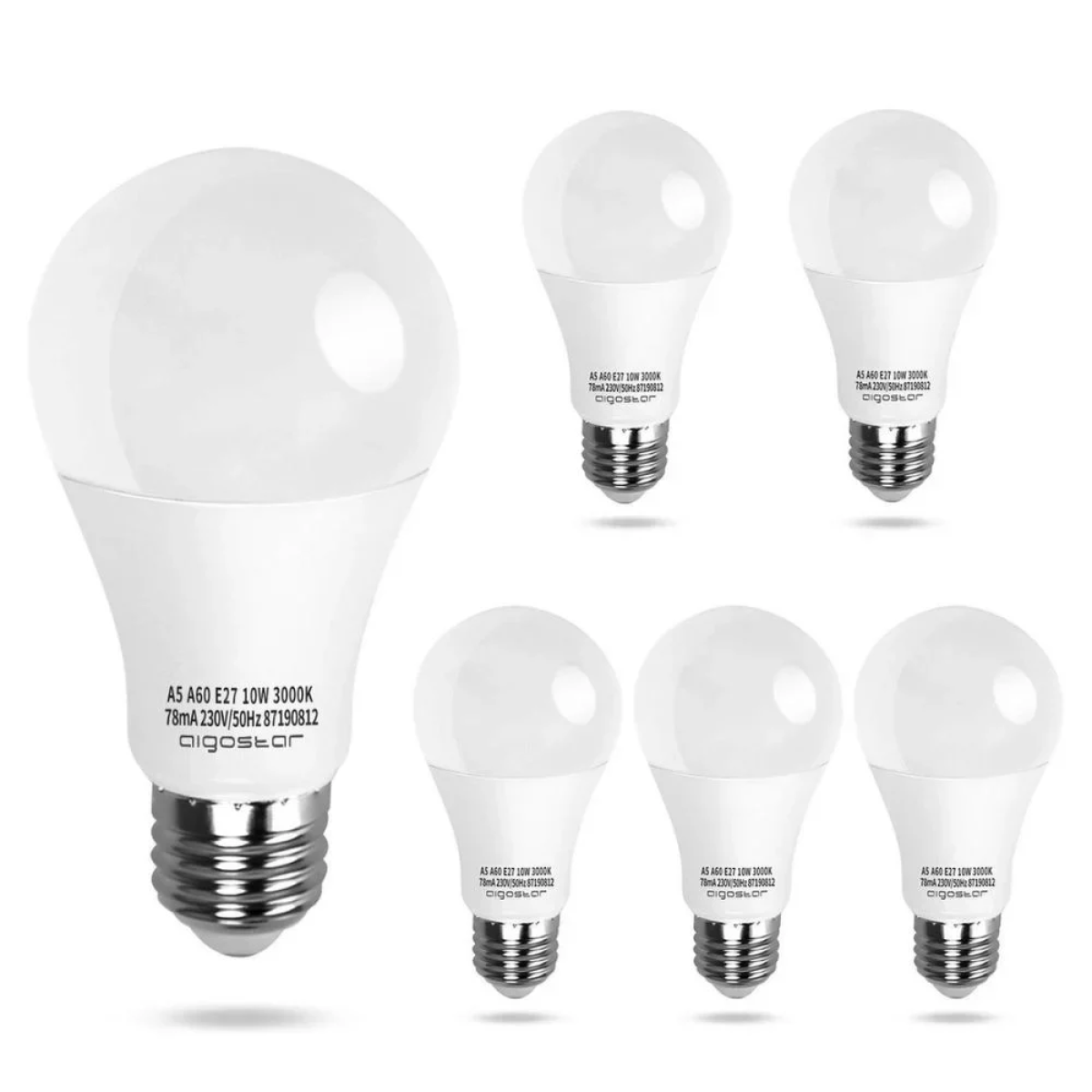 LED Λάμπα Aigostar A60 E27 10W 3000K