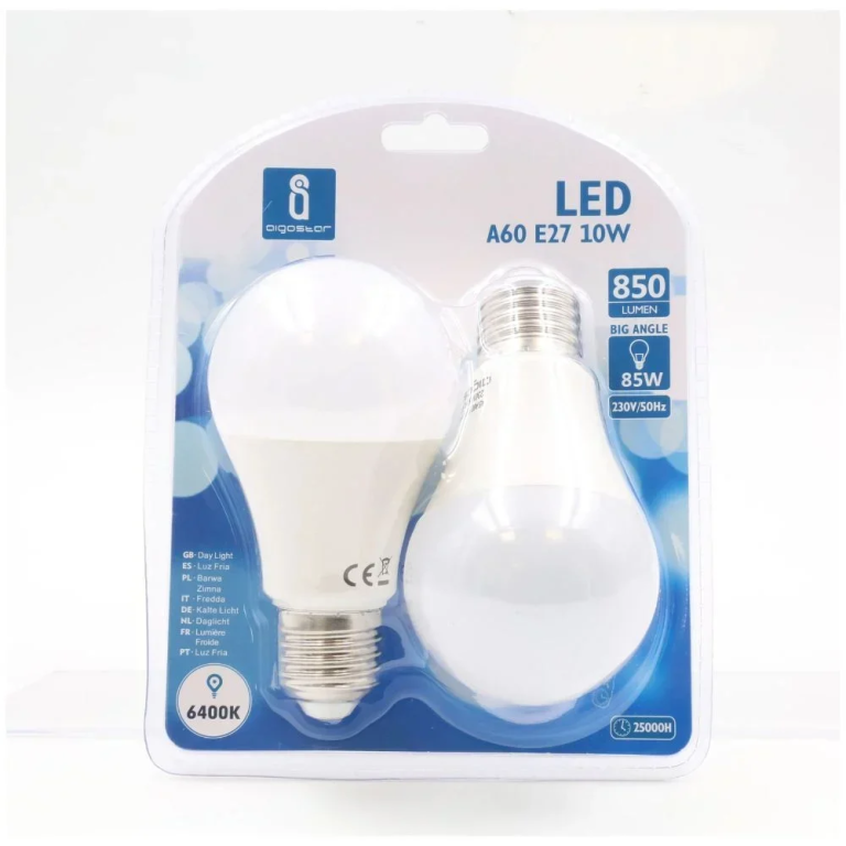 LED Λάμπα Aigostar A60 E27 10W 6400K 2τμχ