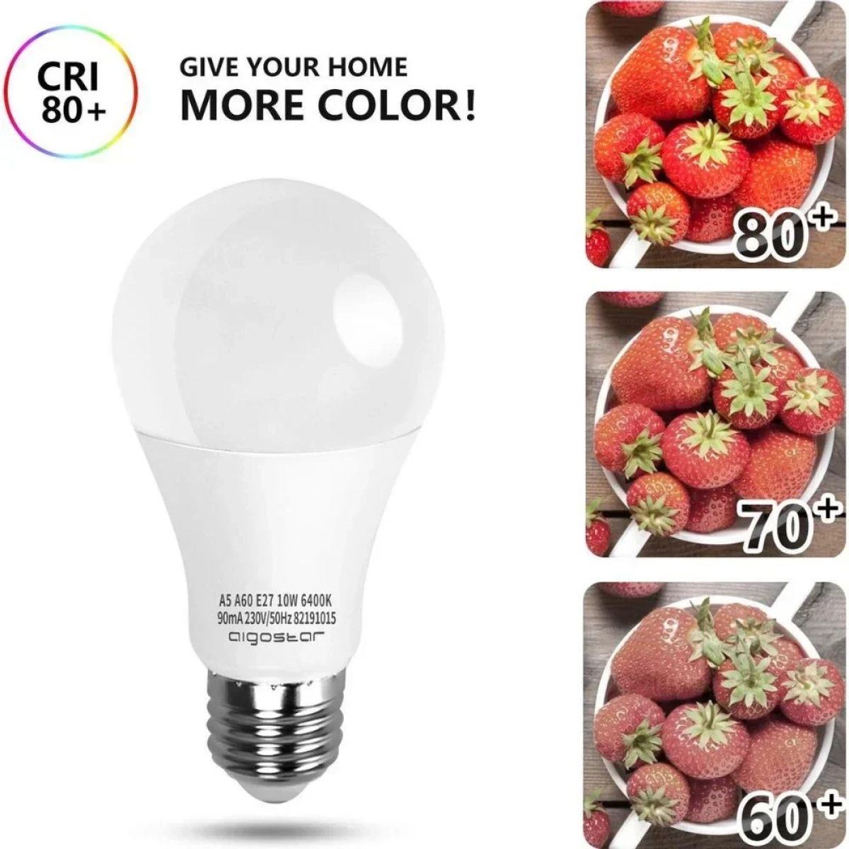 LED Λάμπα Aigostar A60 E27 10W 6400K
