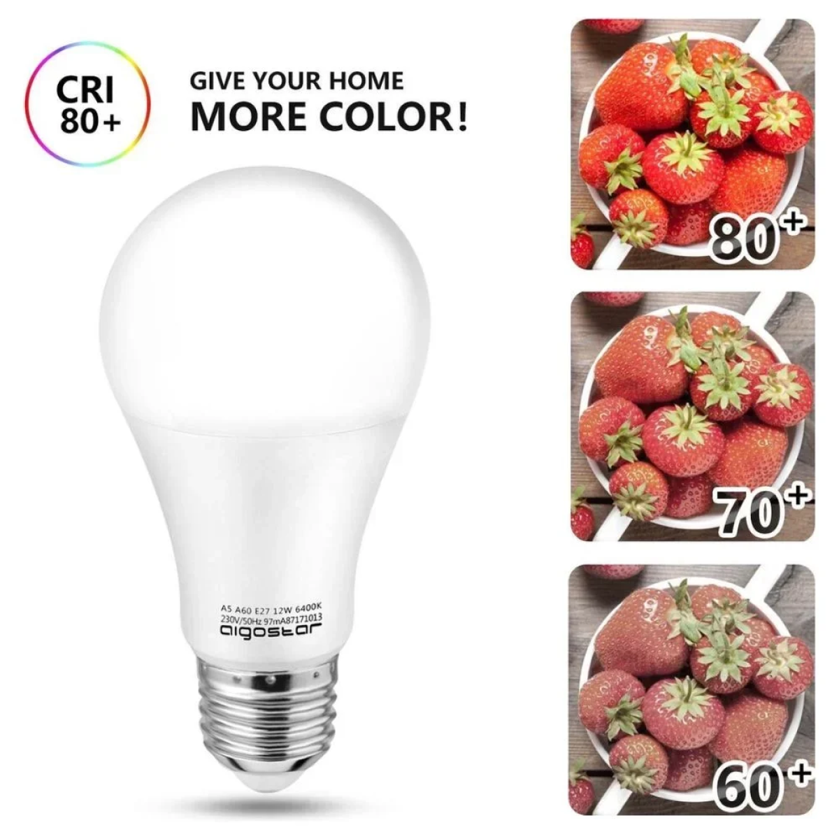 LED Λάμπα Aigostar A60 E27 12W 6400K