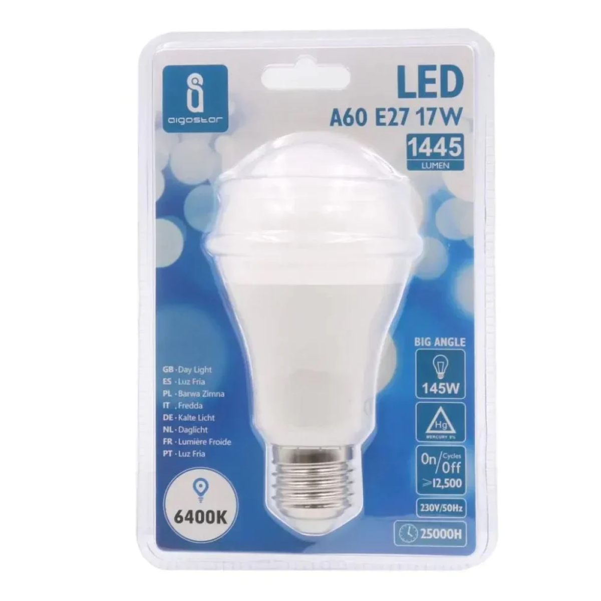 LED Λάμπα Aigostar A60 E27 17W 6400K