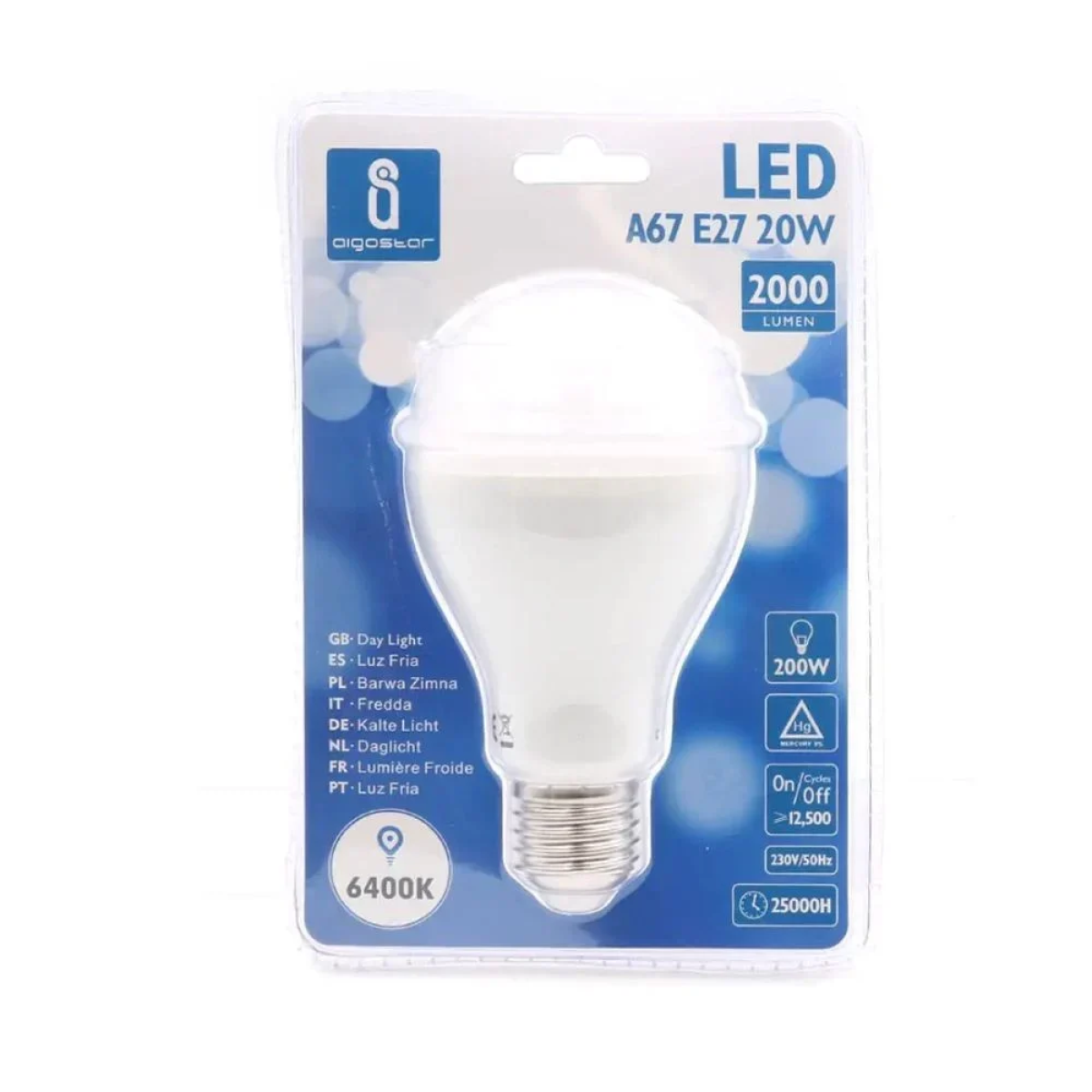 LED Λάμπα Aigostar A67 E27 20W 6400K