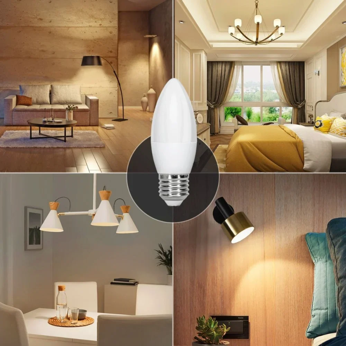 LED Λάμπα C37 E27 3W 3000K Aigostar 2τμχ