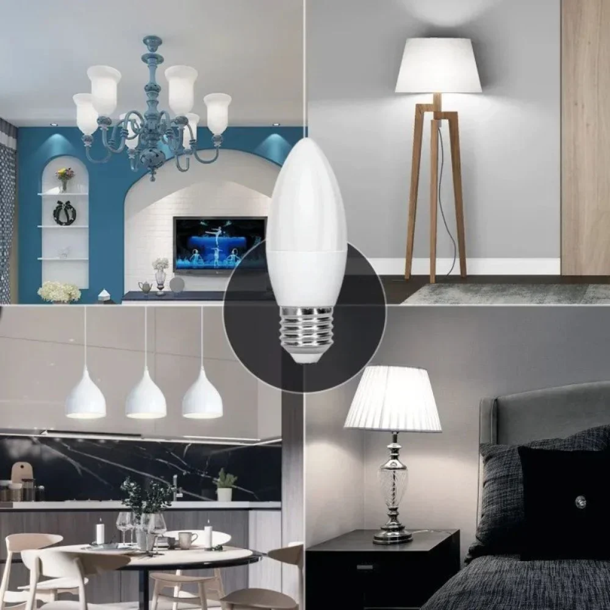 LED Λάμπα C37 E27 4.9W 6500K Aigostar