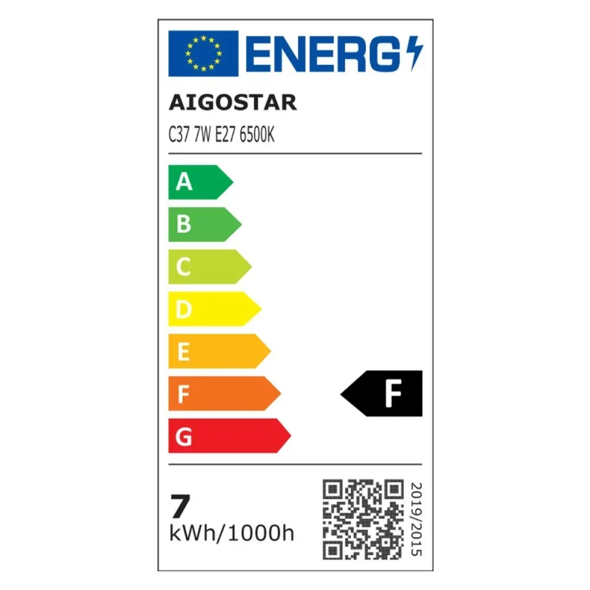 LED Λάμπα C37 E27 7W 6500K Aigostar