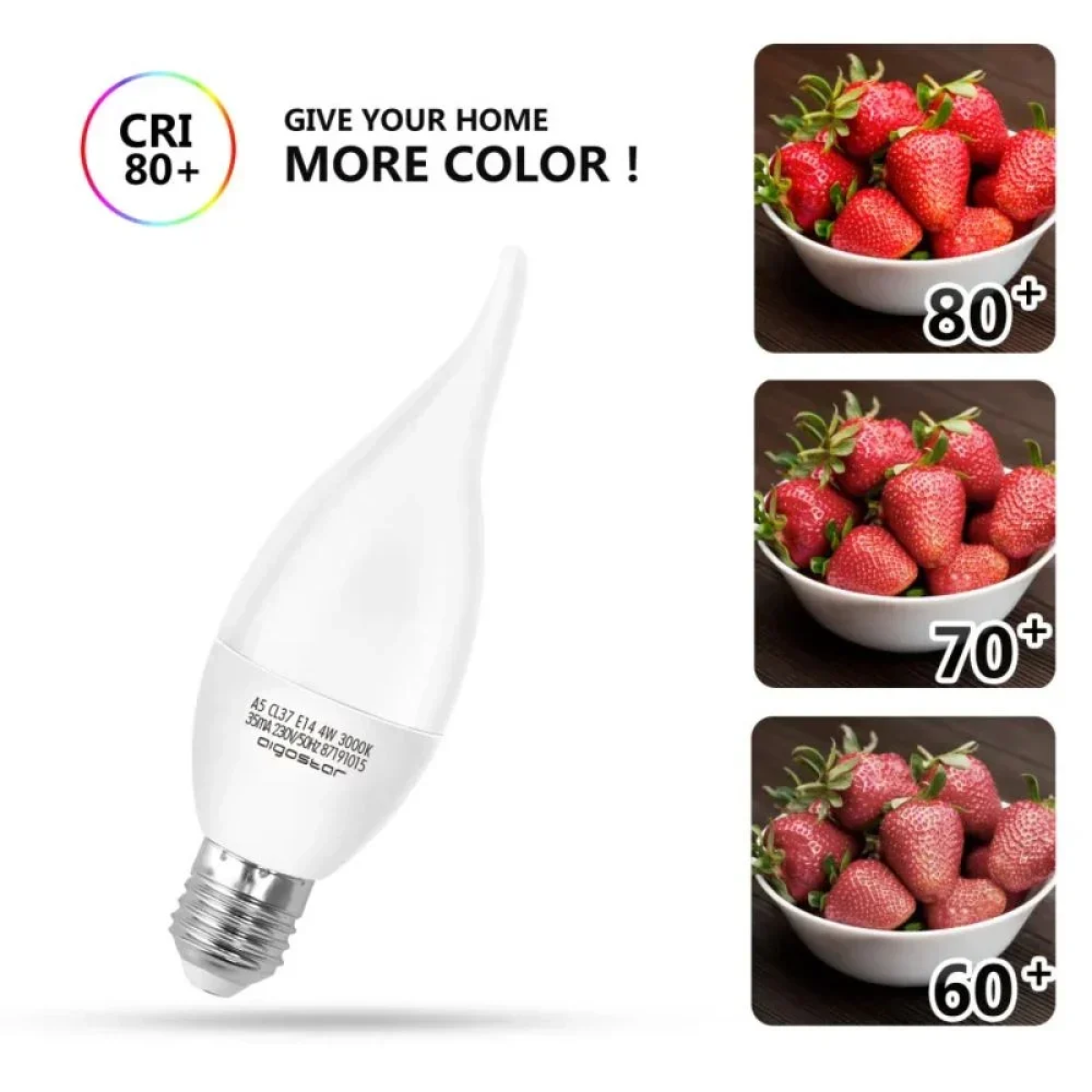 LED Λάμπα CL37 E14 4W 3000K Aigostar
