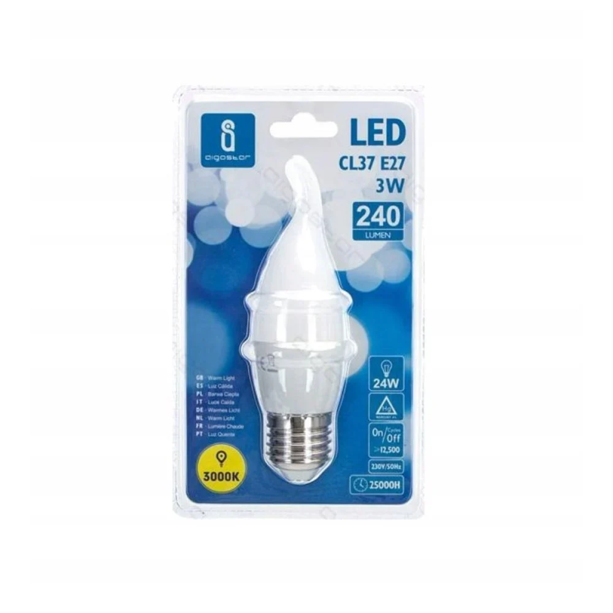 LED Λάμπα CL37 E27 3W 3000K Aigostar