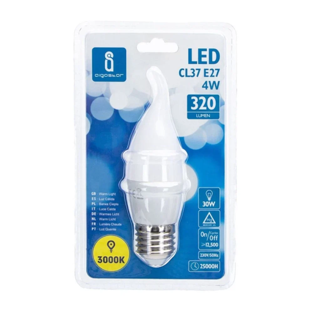 LED Λάμπα CL37 E27 4W 3000K Aigostar