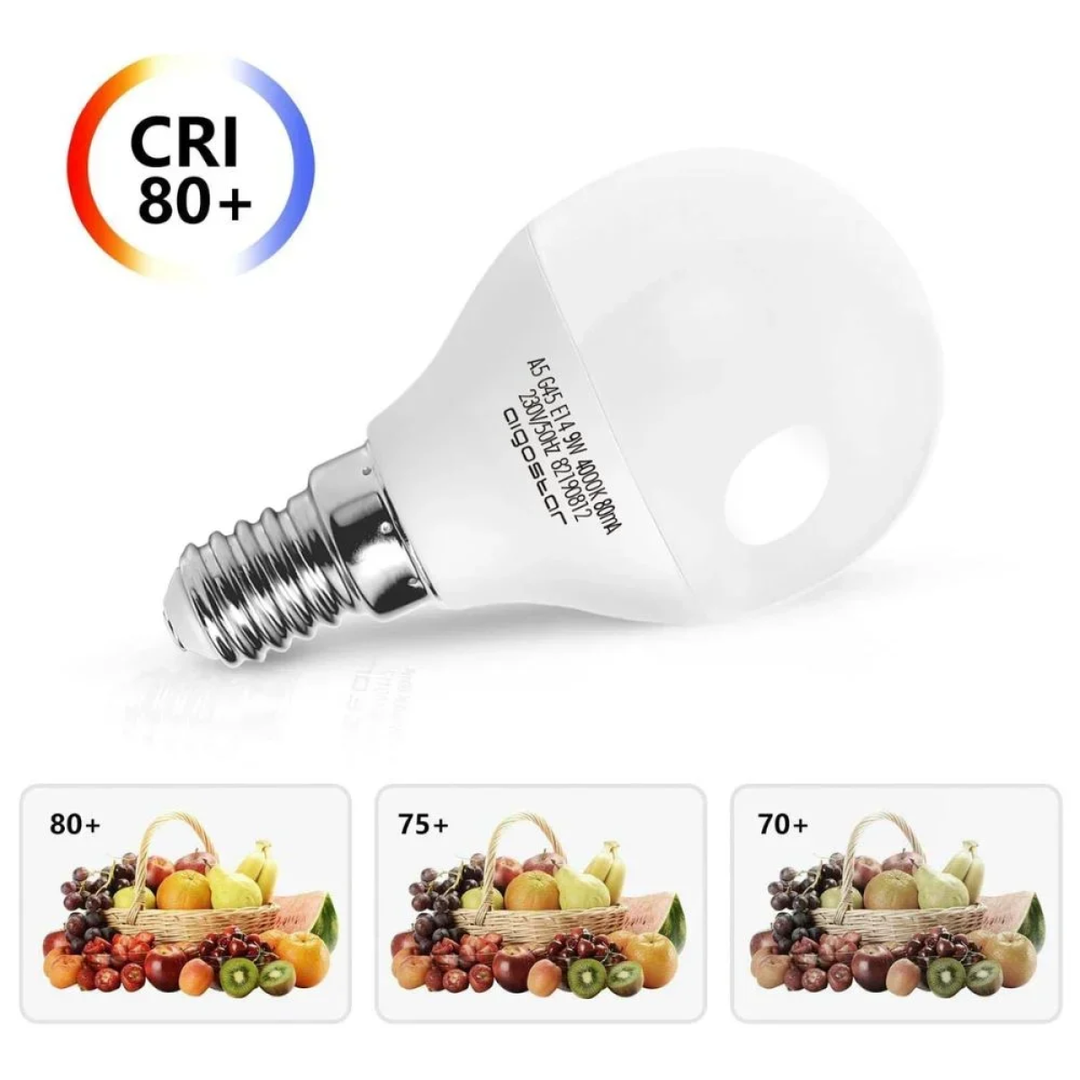 LED Λάμπα G45 E14 9W 4000K Aigostar