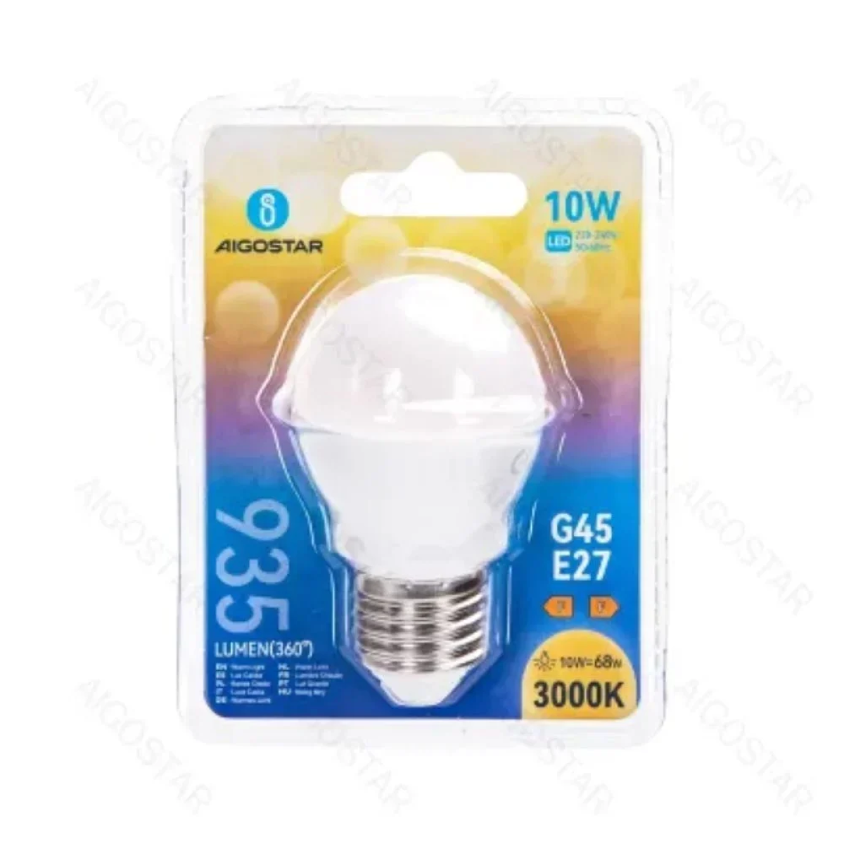 LED Λάμπα G45 E27 10W 3000K Aigostar