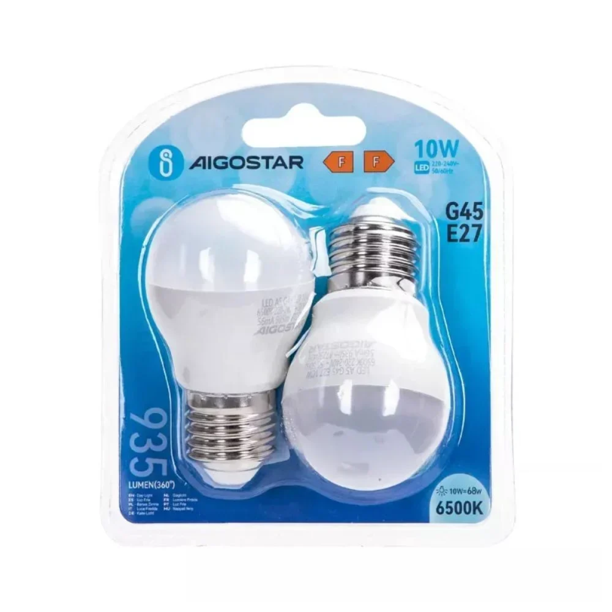 LED Λάμπα G45 E27 10W 6500K Aigostar 2τμχ