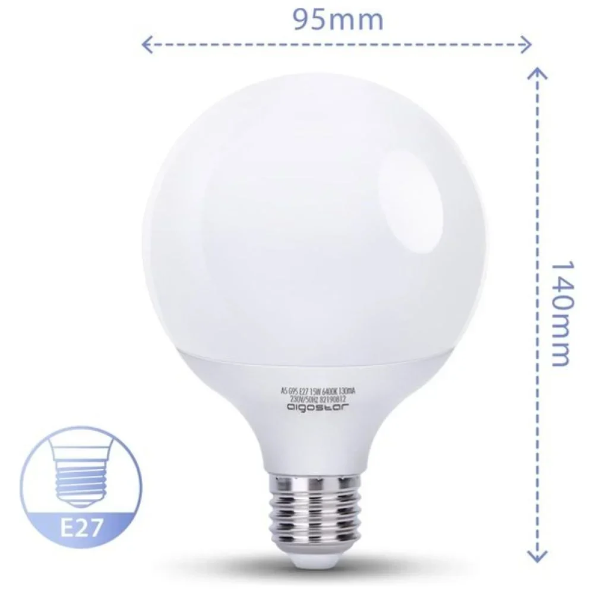 LED Λάμπα G95 E27 15W 6500K Aigostar