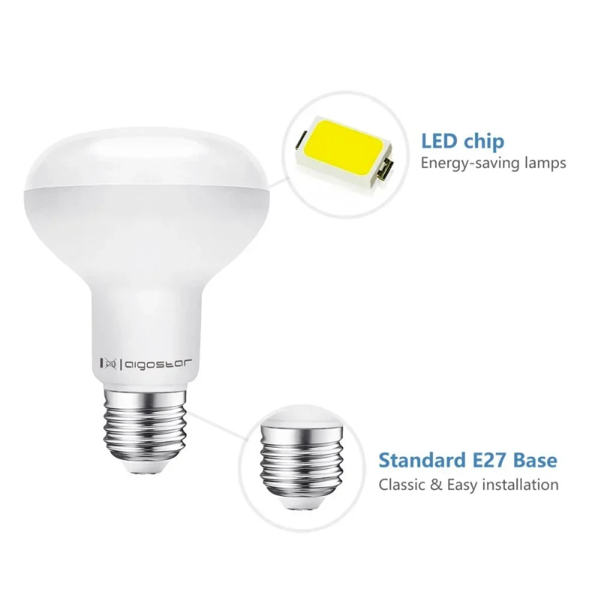 LED Λάμπα R80 E27 12W 6500K Aigostar