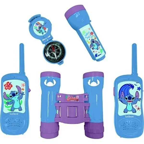 Lexibook Σετ Περιπέτειας Stitch με Walkie Talkies, Κιάλια, Φακό & Πυξίδα RPTW12D