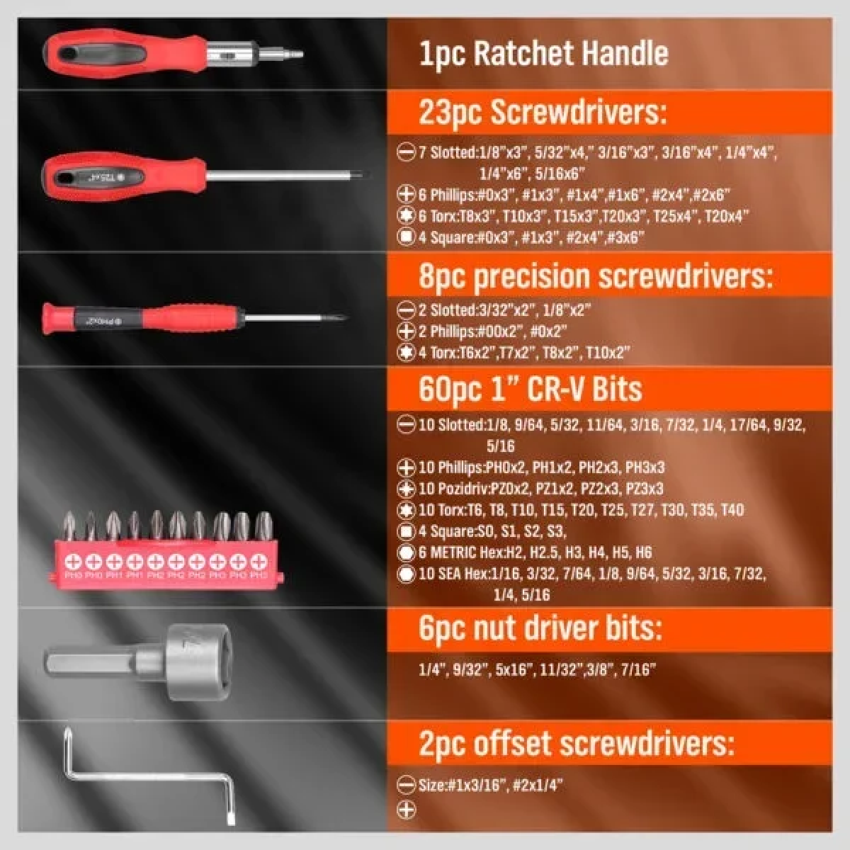 Μαγνητικό Σετ Κατσαβιδιών 100 τεμαχίων Power Nut Nut Driver Bits Ratchet 142420-04-1