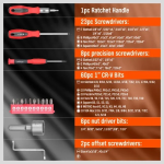 Μαγνητικό Σετ Κατσαβιδιών 100 τεμαχίων Power Nut Nut Driver Bits Ratchet 142420-04-1