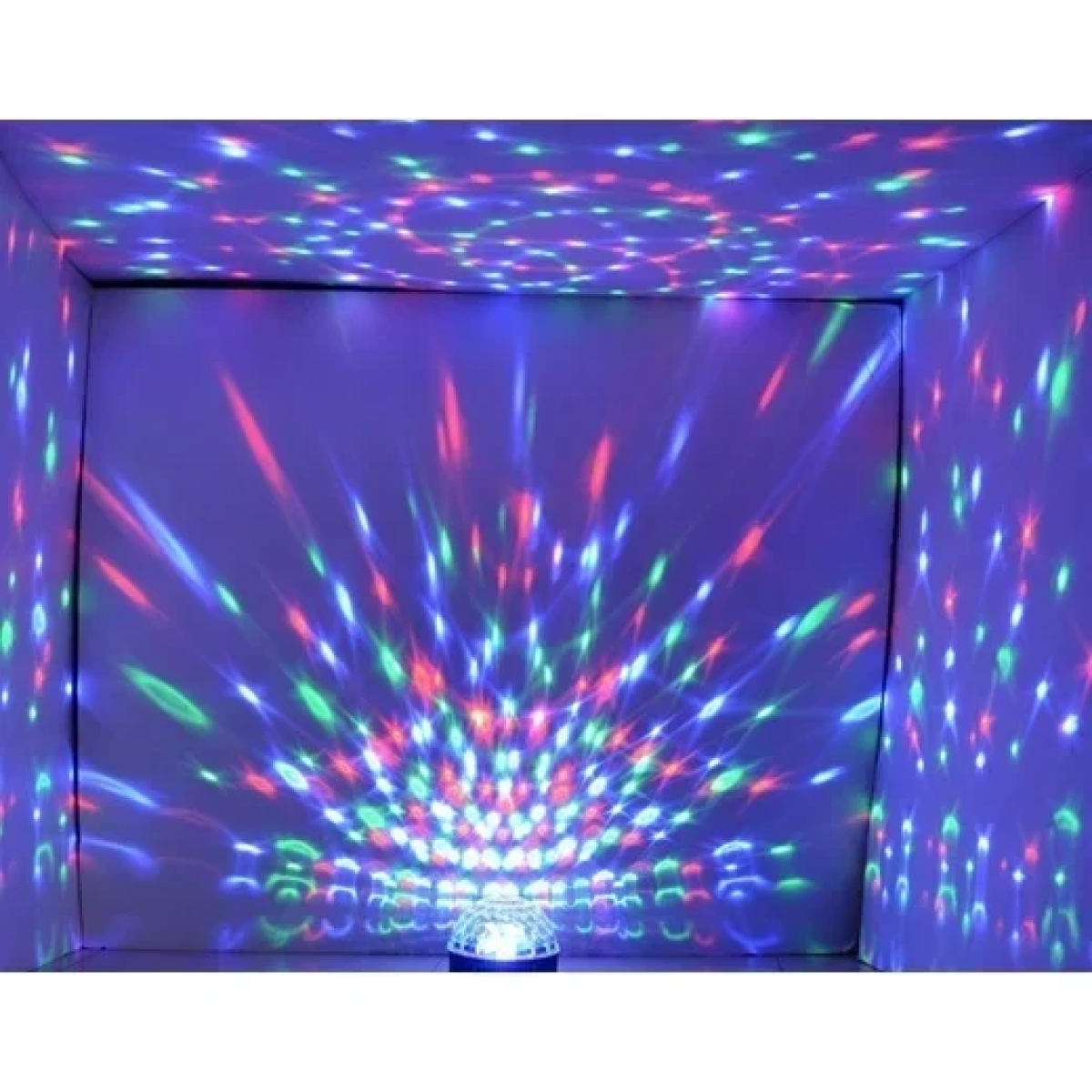 Μίνι Φωτορυθμική ντισκομπάλα LED RGB περιστρεφόμενη με βάση W118