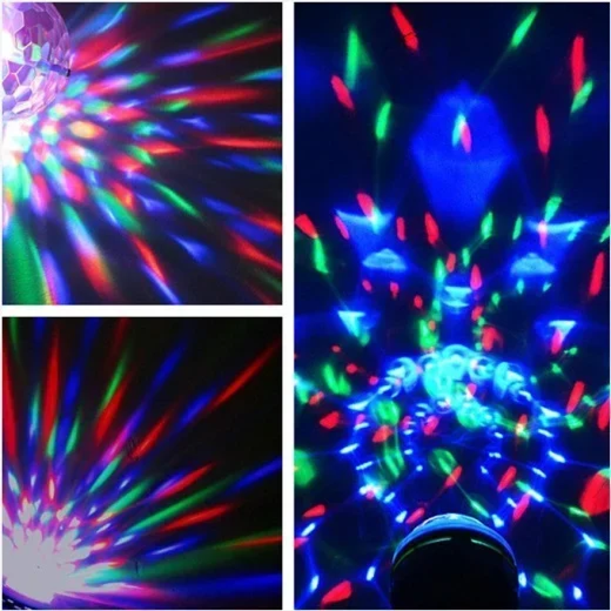 Μίνι Φωτορυθμική ντισκομπάλα LED RGB περιστρεφόμενη με βάση W118