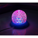 Μίνι Φωτορυθμική ντισκομπάλα LED RGB περιστρεφόμενη με βάση μπλε W118