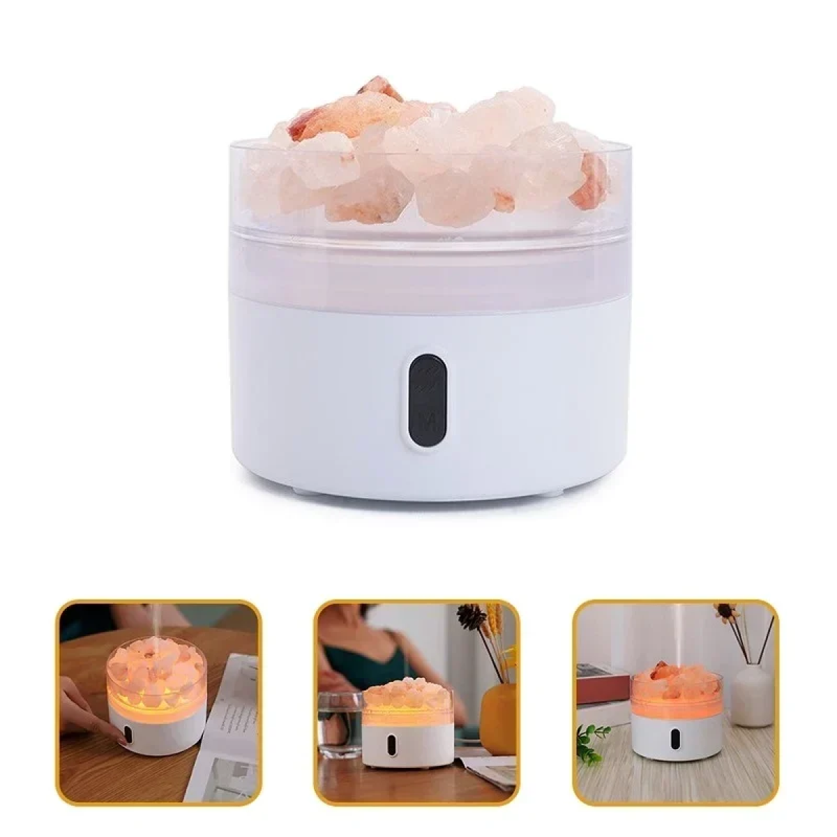 Mini Υγραντήρας και Διαχυτής Αρώματος Κρυσταλλικού Αλατιού 220ml