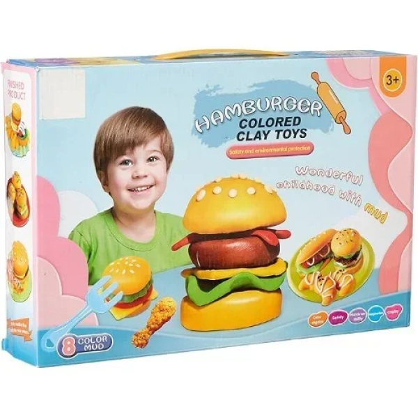 Παιδικό Σετ Δημιουργίας Burger με 8 Χρώματα Πλαστελίνης 037934 Μπλε