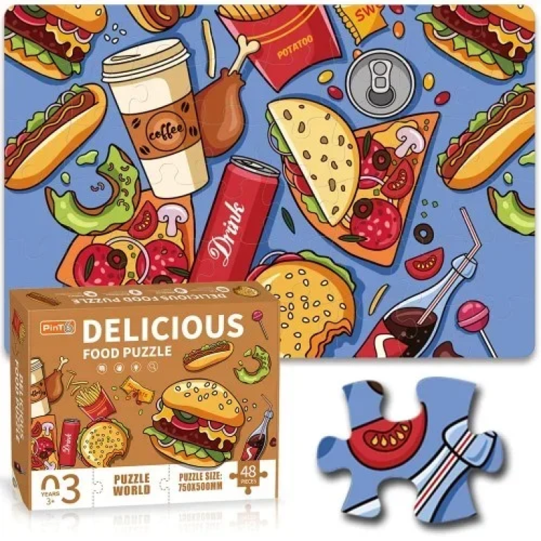 Παζλ 48τμχ 75x50cm Delicious Food Puzzle PE967