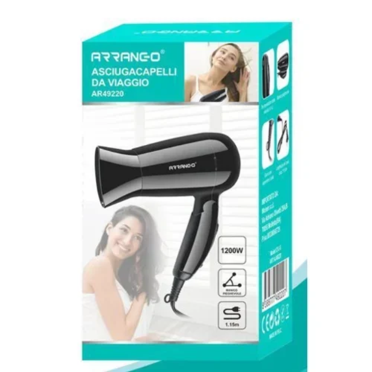 Πιστολάκι μαλλιών 12000W Μαύρο Arrango AR49220