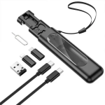 Πολυχρηστική Θήκη με Σετ Αντάπτορες USB 4 σε 1 3A Micro, Type-C, Lightning, USB-A Borofone U36