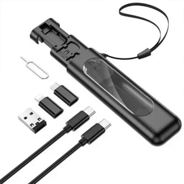 Πολυχρηστική Θήκη με Σετ Αντάπτορες USB 4 σε 1 3A Micro, Type-C, Lightning, USB-A Borofone U36