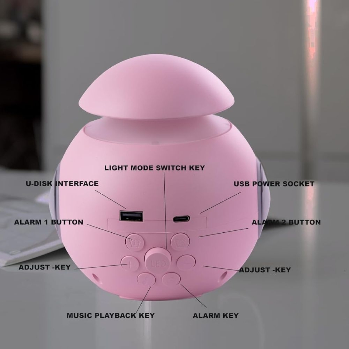 Ψηφιακό ρολόι ξυπνητήρι emoticon με οθόνη LED – ηχείο φωτιστικό ZY-2417 λευκό