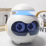 Ψηφιακό ρολόι ξυπνητήρι emoticon με οθόνη LED – ηχείο φωτιστικό ZY-2417 λευκό - Image 2