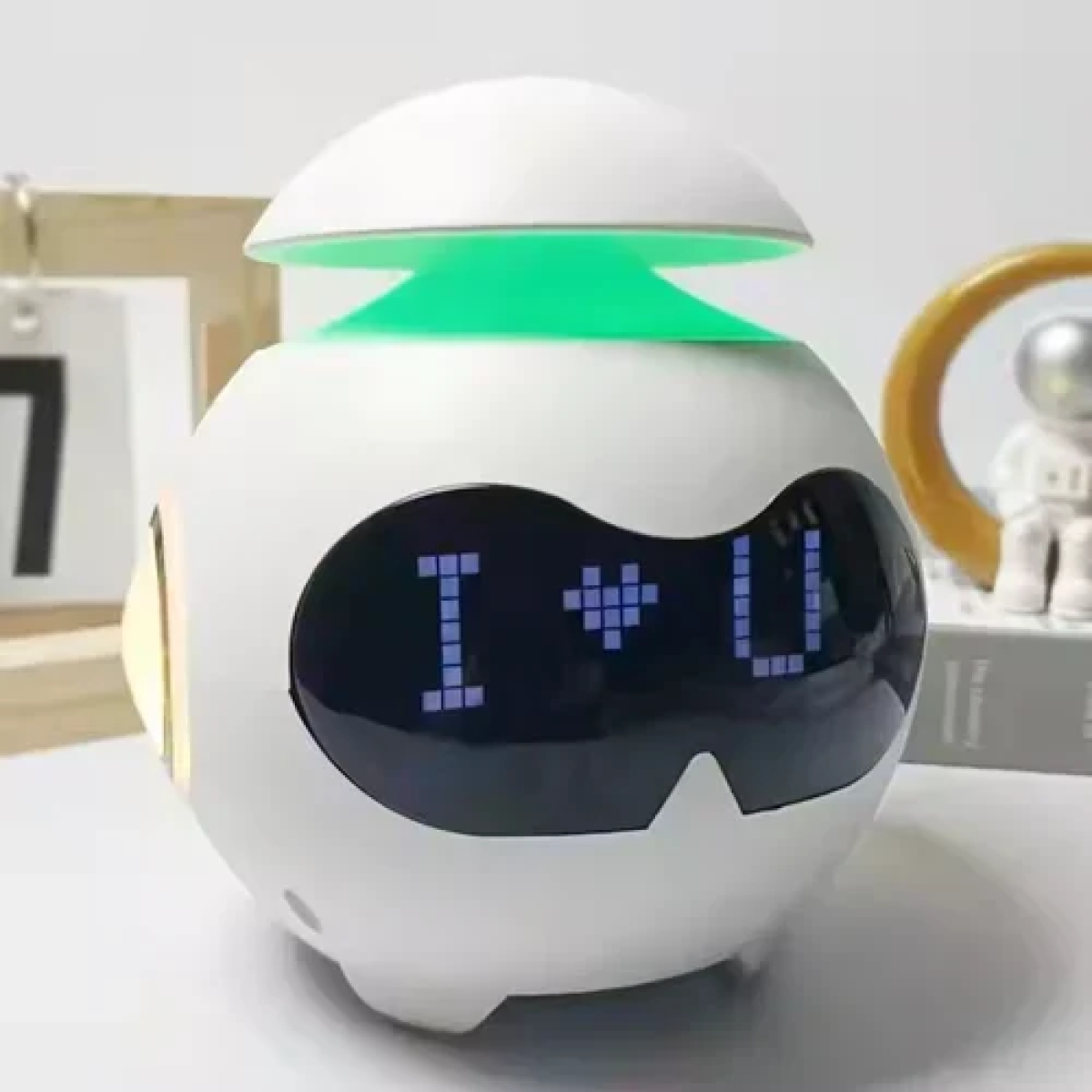 Ψηφιακό ρολόι ξυπνητήρι emoticon με οθόνη LED – ηχείο φωτιστικό ZY-2417 λευκό - Image 3