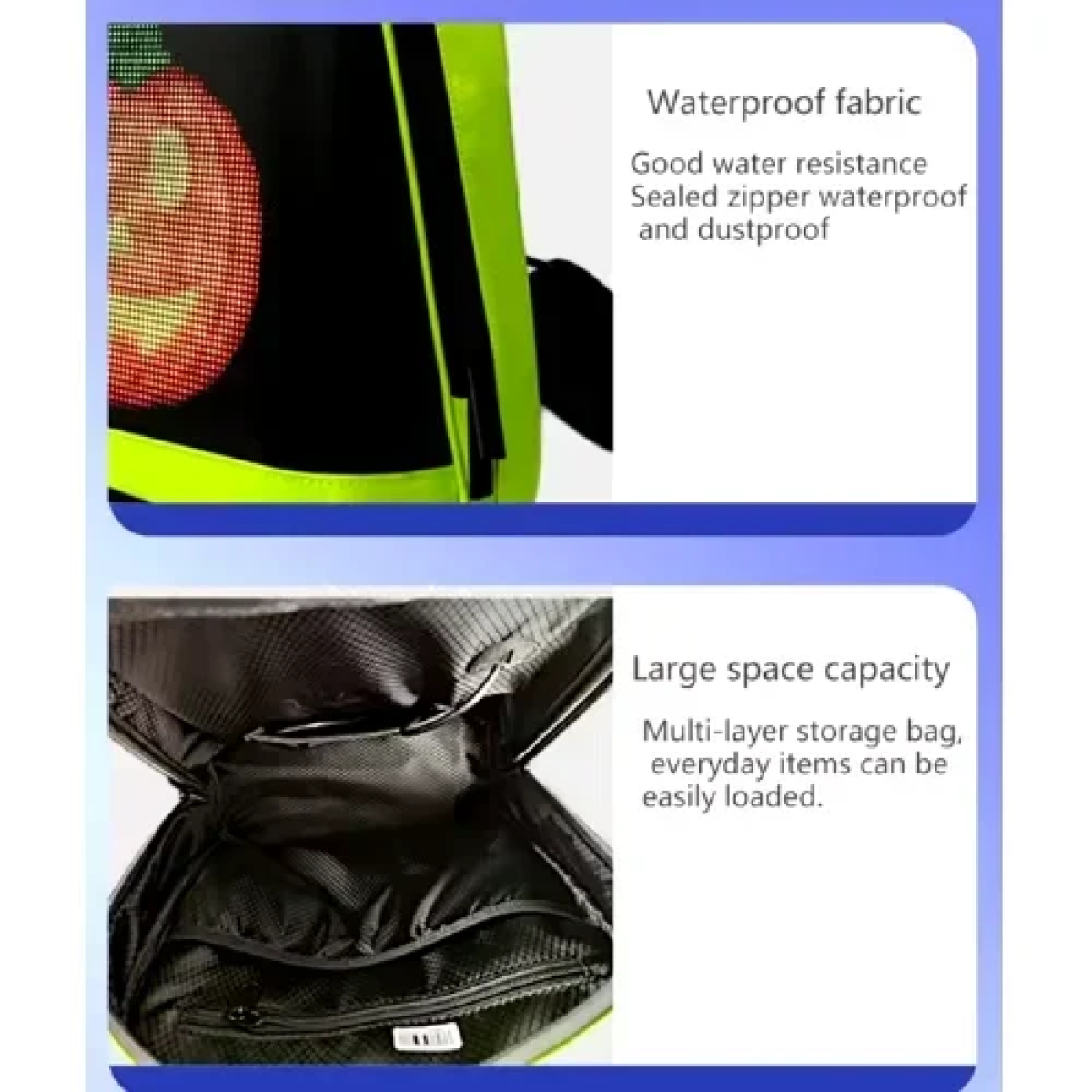 Σακίδιο LED Aδιάβροχο - Smart LED Backpack Μαύρο/Κόκκινο