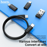 Σετ Αντάπτορες USB 6 σε 1 3A Micro, Type-C, Lightning, USB-A & Βάση Κινητού Hoco U114