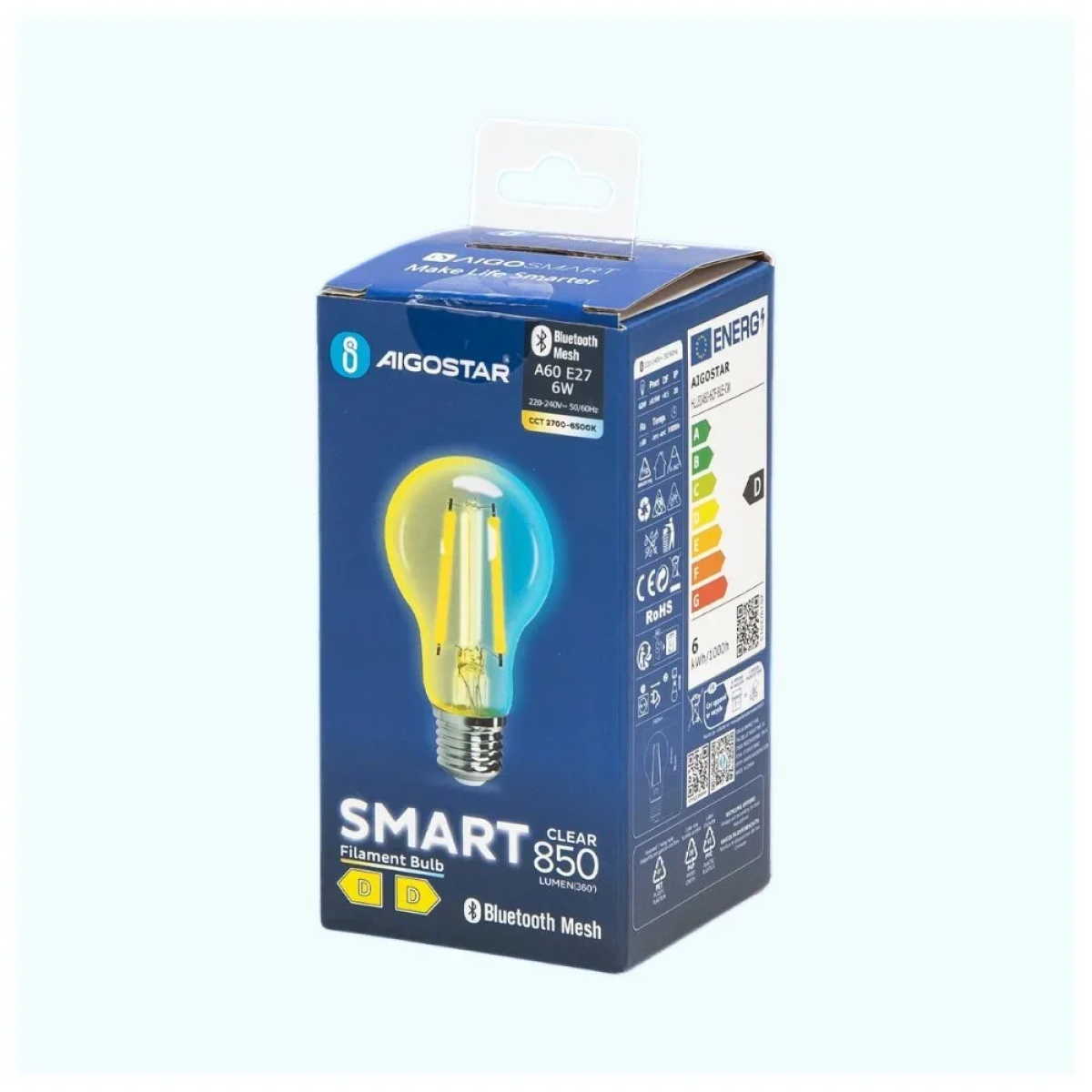 Smart Λάμπα Νήματος LED A60 E27 6W Aigostar