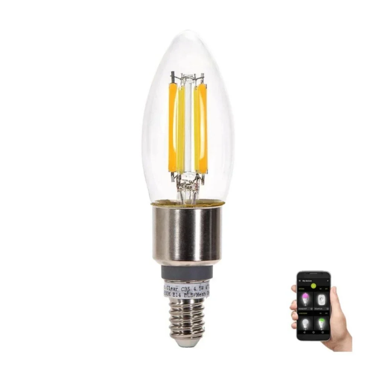 Smart Λάμπα Νήματος LED C35 E14 4.5W Aigostar