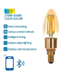 Smart Λάμπα Νήματος LED C35 E14 4.5W Aigostar Χρυσό