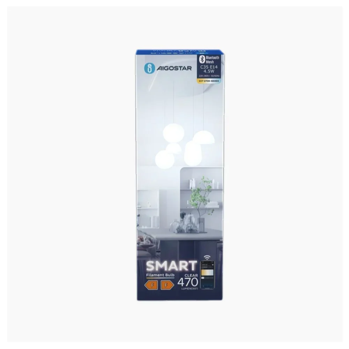 Smart Λάμπα Νήματος LED C35 E14 4.5W Aigostar Χρυσό