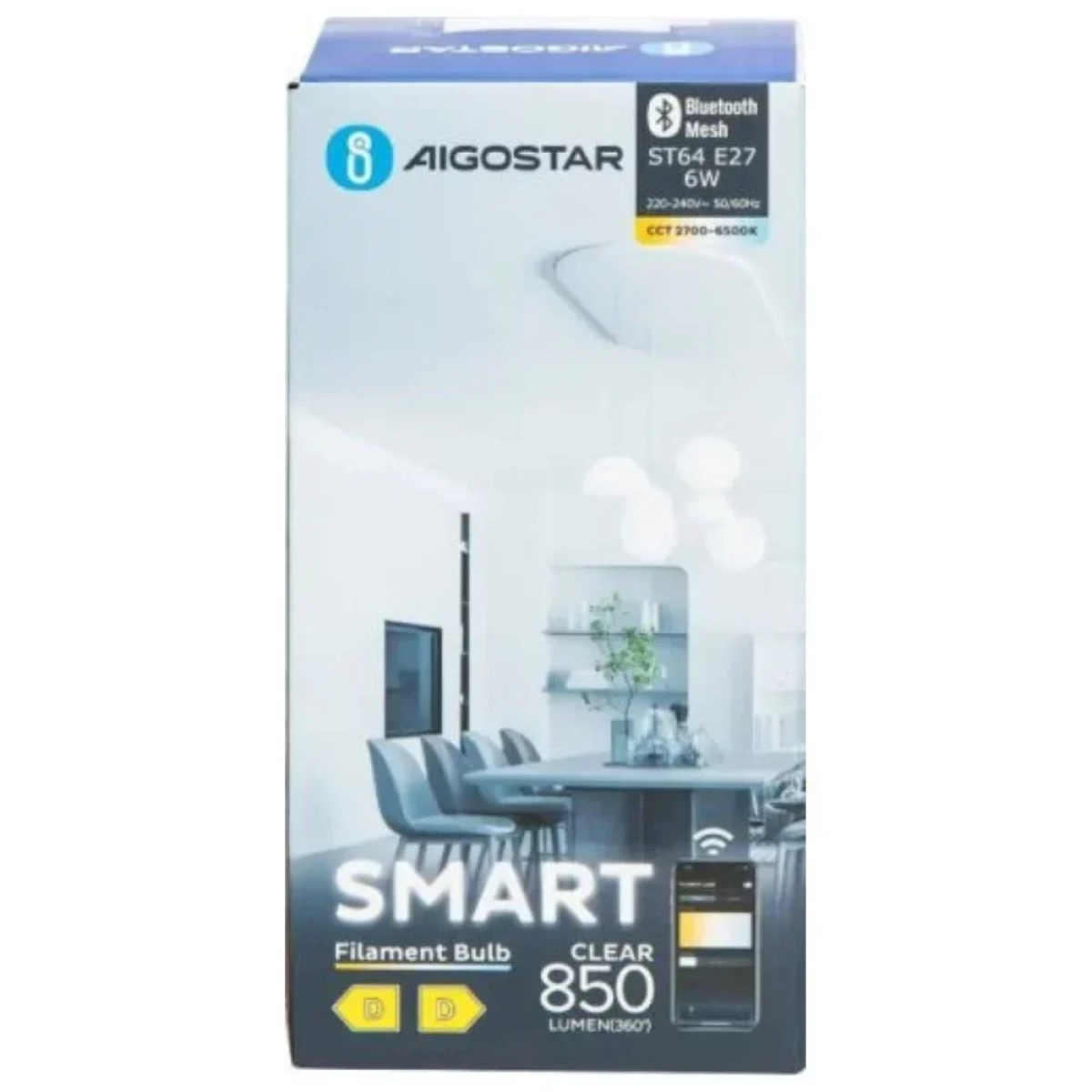 Smart Λάμπα Νήματος LED ST64 E27 6W Aigostar