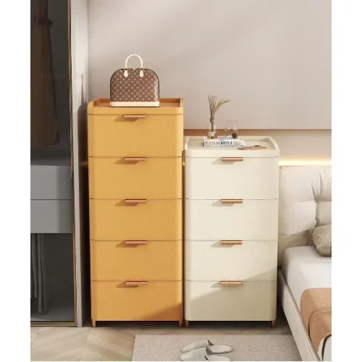 Συρταριέρα Πλαστική με 5 συρτάρια 110x35x41cm Καφέ 13535