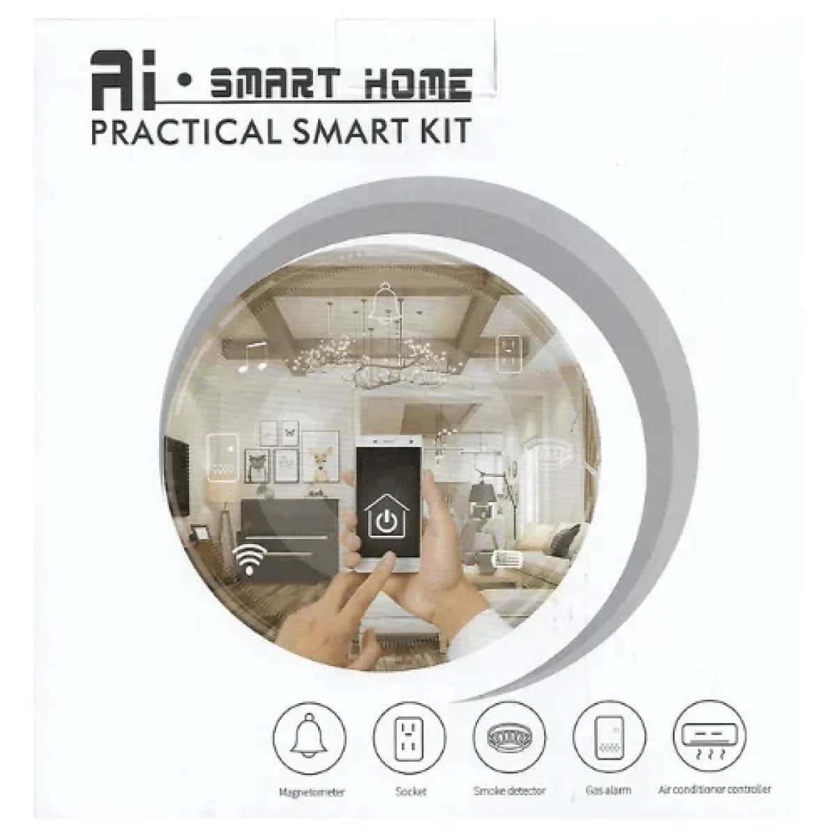 Σύστημα Συναγερμού Ai Smart Home με ασύρματη κάμερα, αισθητήρες, κουδούνι & πρίζα
